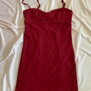 HOT Little Red Dress - Spaghetti Strap, Stretchy, Free People